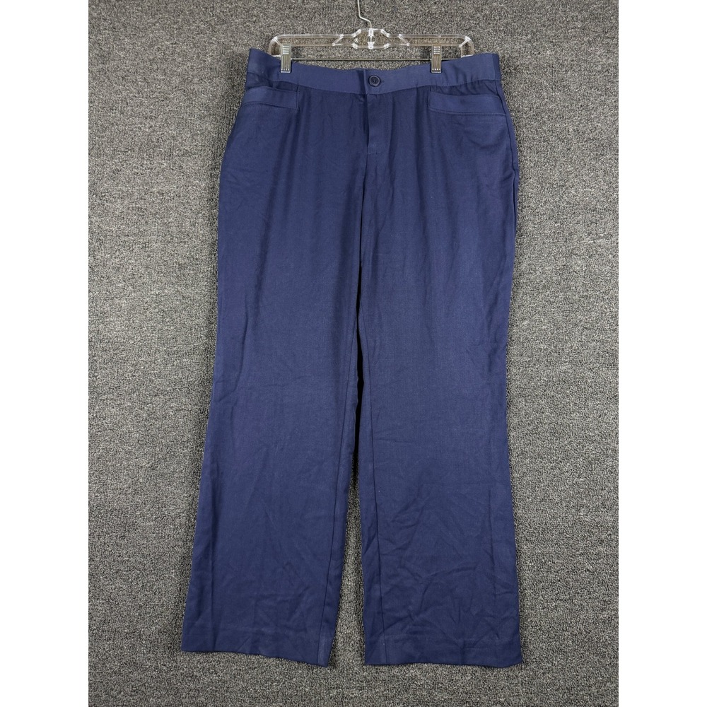 CJ Banks Navy Blue Petite Dress Pants Straight Leg Elastic Waist 14WP